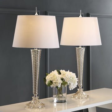 Caterina 32" Glass LED Table Lamp - JONATHAN Y